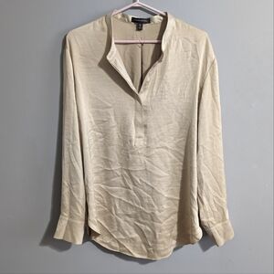 NWOT banana Republic washed satin tunic Baja sand women's XL